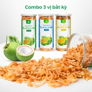 Combo 3 hũ dừa non sấy giòn Elipcare