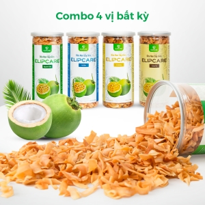 Combo 4 hũ dừa non sấy giòn Elipcare