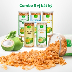 Combo 5 hũ dừa non sấy giòn Elipcare